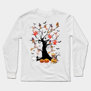 Chihuahua Halloween Tree Pumpkin Gift Long Sleeve T-Shirt